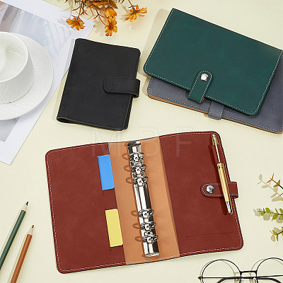 2Pcs 2 Colors Rectangle Imitation Leather Loose-leaf Notebook Book Covers AJEW-CL0006-29-1