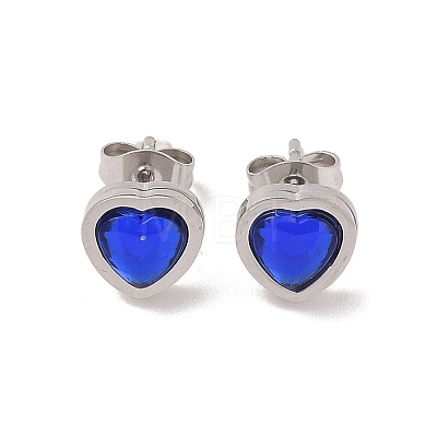 3 Pairs 3 Colors 304 Stainless Steel Heart Stud Earrings for Women EJEW-K279-07P-02-1