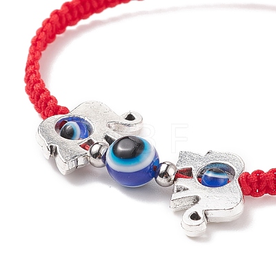 Resin Evil Eye & Alloy Braided Bead Bracelet BJEW-JB08487-1