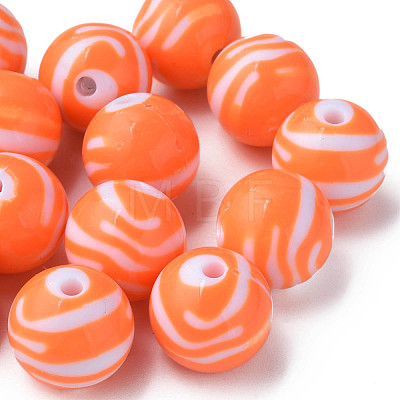 Opaque Striped Acrylic Beads MACR-S373-27B-04-1