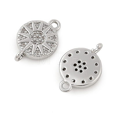 Brass Micro Pave Cubic Zirconia Connector Charms KK-U056-05P-1