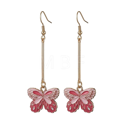 Alloy Enamel Butterfly Dangle Earrings EJEW-JE05604-02-1