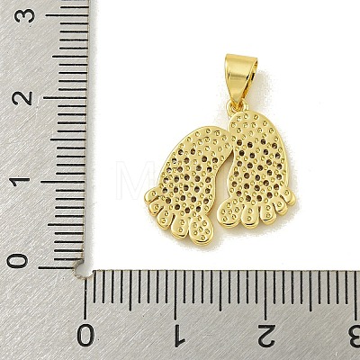 Rack Plating Brass Pave Cubic Zirconia Pendants KK-U029-26G-1