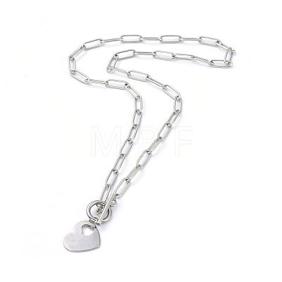 Heart 304 Stainless Steel Pendant Necklaces NJEW-JN02887-02-1