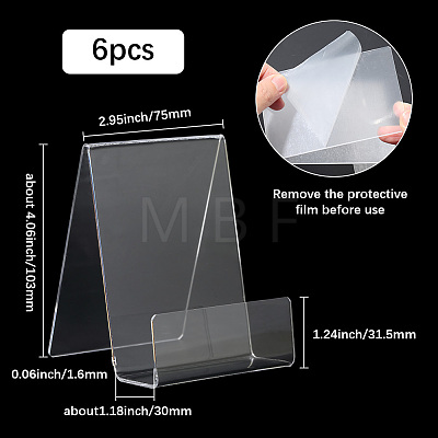 6Pcs Acrylic Book Stand for Kitchen Counter ODIS-SP0001-04C-1