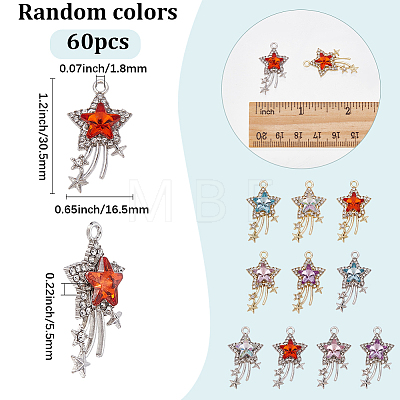 60Pcs 2 Colors Rack Plating Alloy Acrylic Pendants FIND-SC0023-33-1