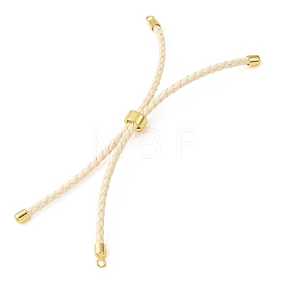 Adjustable Round Braided Microfiber Leather Cord Bracelet Making KK-CBAC260-01G-33-1