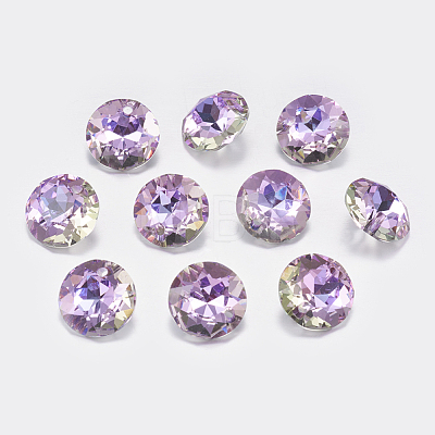 Faceted Glass Rhinestone Charms RGLA-F051-12mm-001VL-1