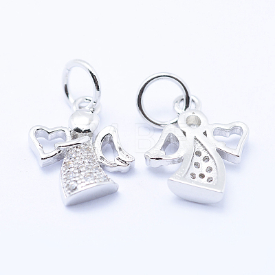 Brass Micro Pave Cubic Zirconia Charms X-KK-P133-03P-NR-1