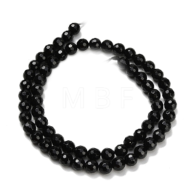Natural Black Onyx Beads Strands G-C280-B01-6mm-1