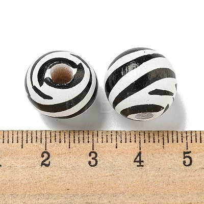 Printed Wood European Beads WOOD-G022-14D-1