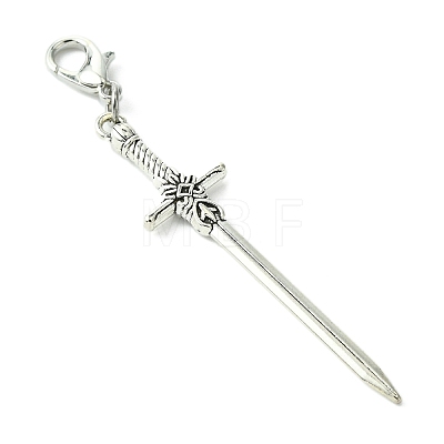 Alloy Sword Big Pendant Decoration X-HJEW-JM02179-1