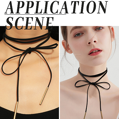 Velvet Cord Knot Tie Choker Necklaces for Women NJEW-CL0001-35-1