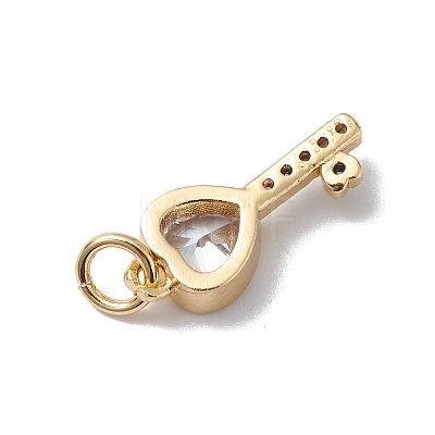 Brass Cubic Zirconia Pendants X-KK-E003-12G-1