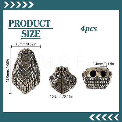 4Pcs Brass Beads KK-HY0004-66-1