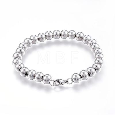 Tarnish Resistant 201 Stainless Steel Ball Chain Bracelets BJEW-E295-03-1