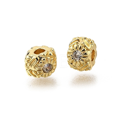 Brass Micro Pave Cubic Zirconia Beads KK-C106-15G-1