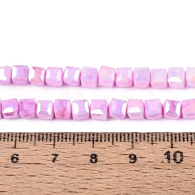 Anti-Tarnish Electroplate Glass Beads Strands GLAA-T025-4mm-10G-1