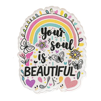 Motivational Quote Your Soul is Beautiful Printed Acrylic Pendants MACR-K362-01D-1