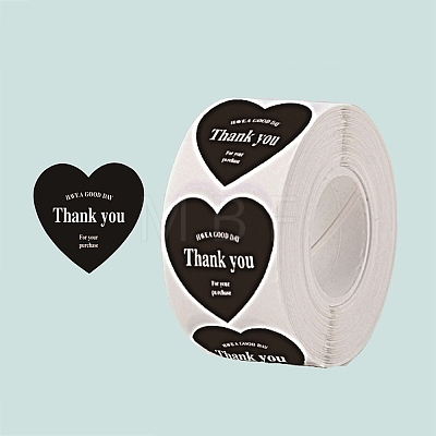 500Pcs Heart with Thank You Roll Stickers DIY-U008-01E-1