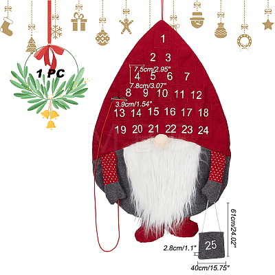 Christmas Non-woven Fabric Gnome Calendar Pendant Decorations HJEW-WH0042-82A-1