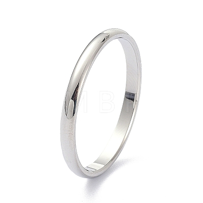 Non-Tarnish 2mm Polished Plain Dome Finger Ring for Girl Women RJEW-C012-05F-P-1