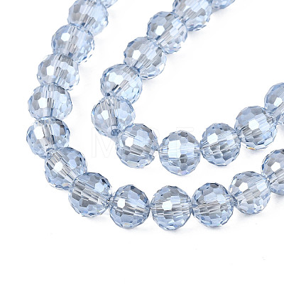 Electroplate Transparent Glass Beads Strands EGLA-N002-15-A01-1