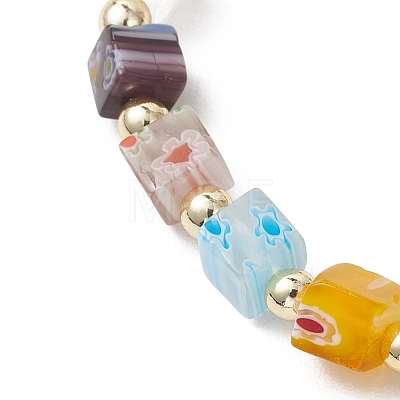 Handmade Millefiori Glass & Non-magnetic Synthetic Hematite Beaded Bracelets BJEW-JB13569-1