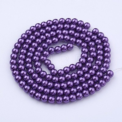 Glass Pearl Beads Strands X-HY-6D-B75-1