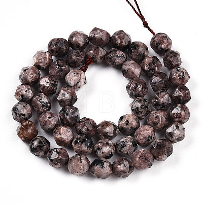 Dyed Natural Sesame Jasper Beads Strands G-T139-8mm-47D-1