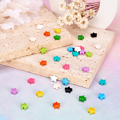  44Pcs 11 Colors Spray Painted Alloy Beads FIND-TA0003-02-1