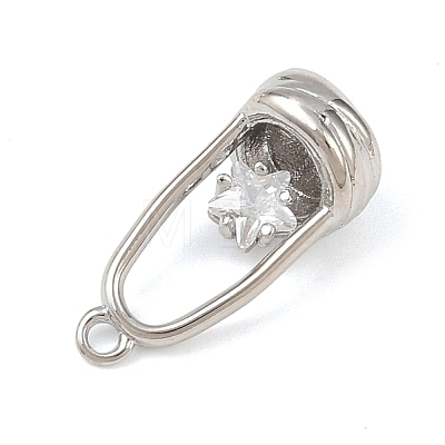 Brass Micro Pave Clear Cubic Zirconia Pendants KK-G545-19P-1
