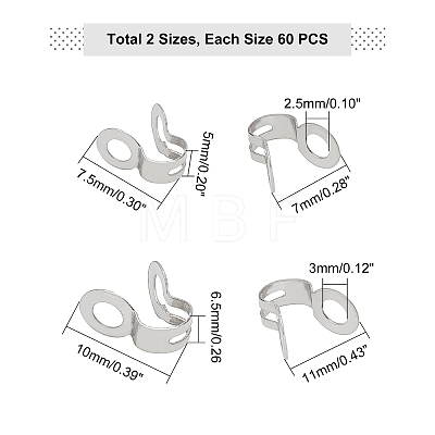 Unicraftale 304 Stainless Steel Cable Clip STAS-UN0013-76P-1