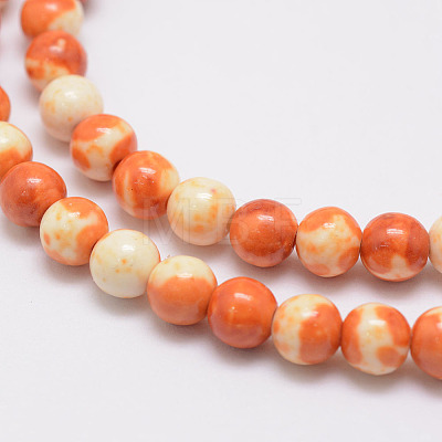 Natural Ocean White Jade Beads Strands G-E346-10mm-06-1