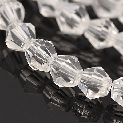 Faceted Bicone Glass Beads Strands EGLA-P016-4mm-01-1