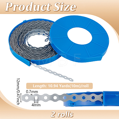 2 Rolls Galvanized Iron Multi-functional Cable Ties FIND-BC0019-55P-1