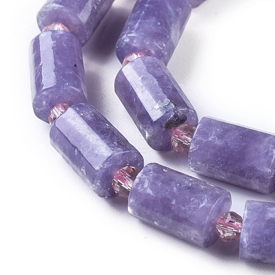 Natural Lepidolite/Purple Mica Stone Beads Strands G-F653-21-1