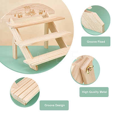 DIY 3 Tier Stair Style Wooden Plant Stand Kit ODIS-WH0043-11A-1