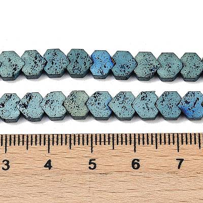 Electroplated Natural Lava Rock Beads Strands G-K388-04A-03-1