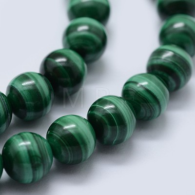 Natural Malachite Beads Strands G-F571-27AA1-8mm-1