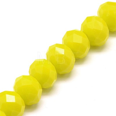 Opaque Solid Color Crystal Glass Rondelle Beads Strands LS-EGLA-F049A-06-1