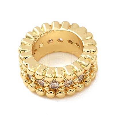 Brass Pave Cubic Zirconia Beads CU-CBA0A9C-13G-B-1