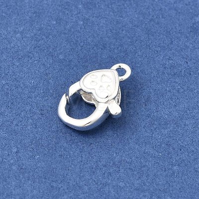 Heart Brass Lobster Claw Clasps KK-Z147-16S-1