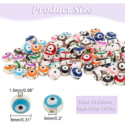 Double-Sided Enamel Alloy Beads ENAM-NB0001-32-RS-1