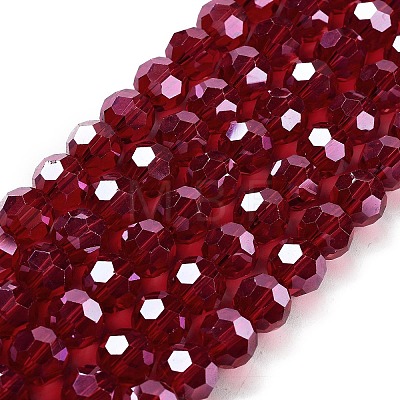 Electroplate Transparent Glass Beads Strands EGLA-A035-T10mm-A07-1