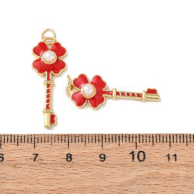 Brass Enamel Pendants KK-C143-5G-1