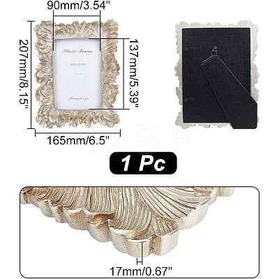 4x6 Inch Embossed Resin Photo Frames AJEW-WH0258-489-1