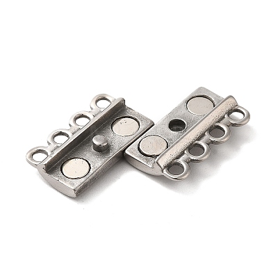 304 Stainless Steel Multi-Strands Magnetic Slide Clasps STAS-P325-05P-1