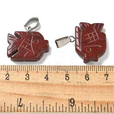 Natural Red Rainbow Jasper Pendants G-B127-16P-02-1