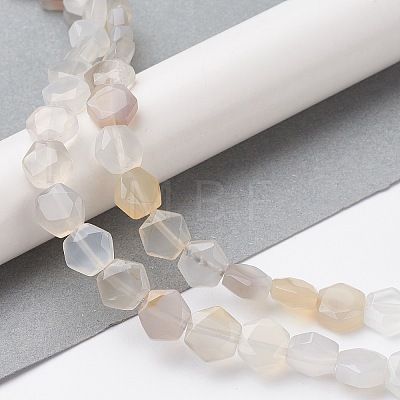 Natural White Agate Beads Strands G-K359-C07-01-1